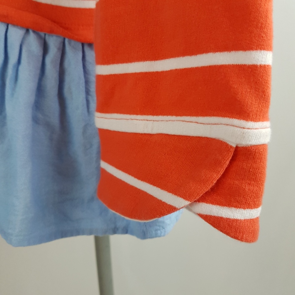 Crown & Ivy Orange Stripe Ruffle Long Sleeves Top - Picture 5 of 8